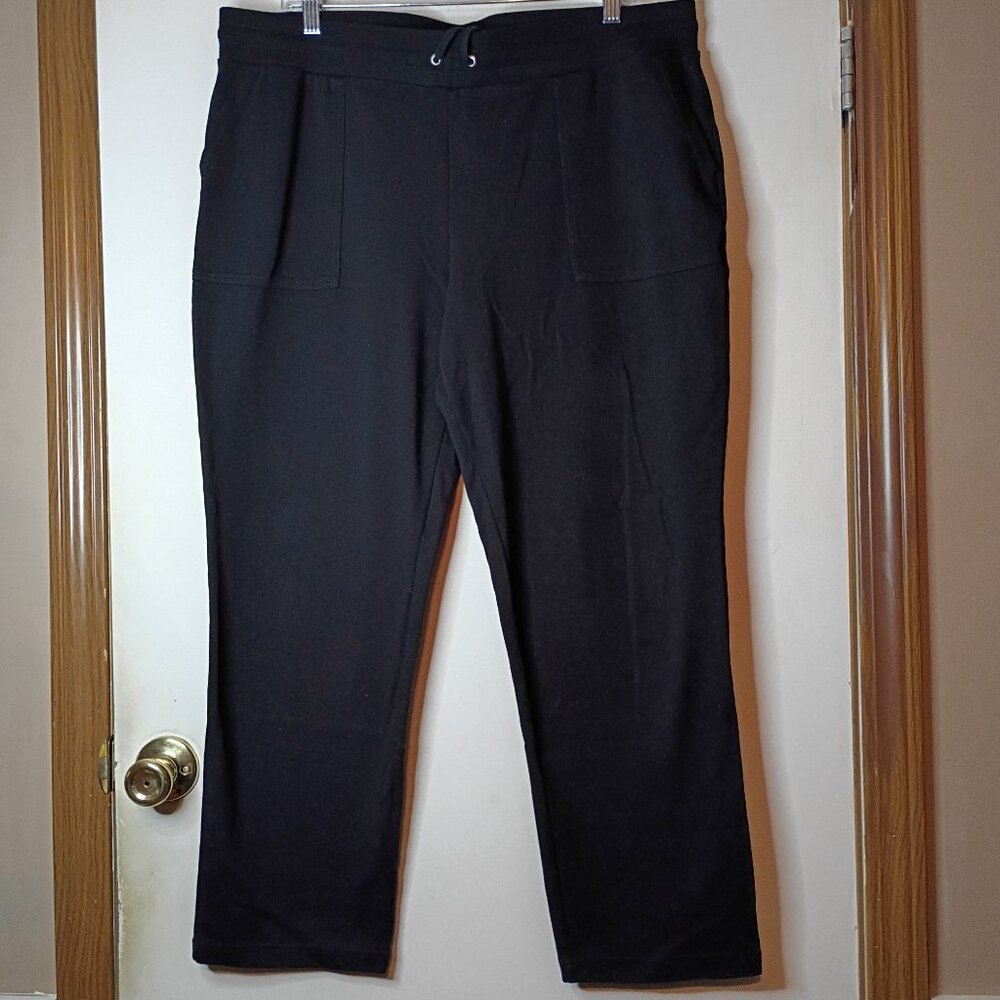 Chaps Black Drawstring Waist Jogger Pants with Pockets Size XL